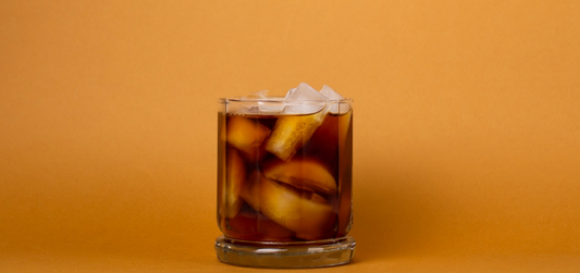 Iced coffee in a small glass