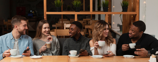 Group of friends enjoying their coffee